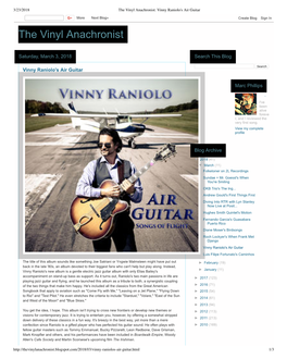 The Vinyl Anachronist: Vinny Raniolo's Air Guitar