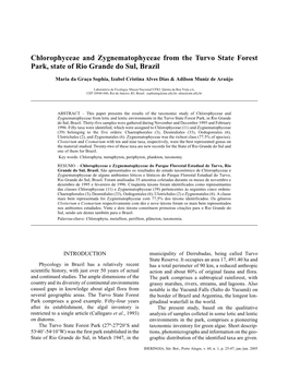 Chlorophyceae and Zygnematophyceae from the Turvo