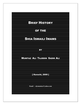Brief History of the Shia Ismaili Imams