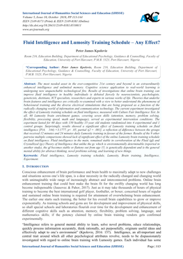Fluid Intelligence and Lumosity Training Schedule – Any Effect?