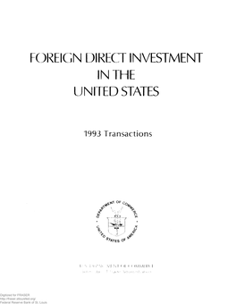 Foreign Direct Investment in the United States. 1993 Transactions
