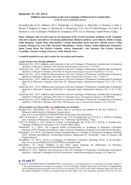 P. 11 and 13 the Text of “DISTRIBUTIONAL INFORMATION” for Europe (P
