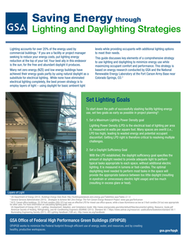 Saving Energy Through Lighting and Daylighting Strategies
