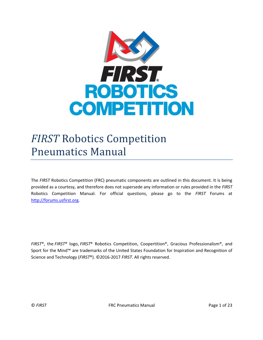 FIRST Robotics Competition Pneumatics Manual DocsLib