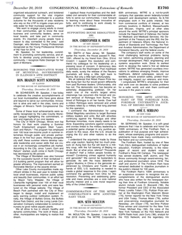 CONGRESSIONAL RECORD— Extensions of Remarks E1703 HON