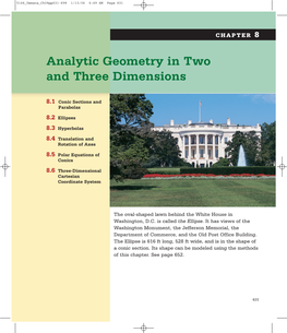 Analytic Geometry in Two and Three Dimensions
