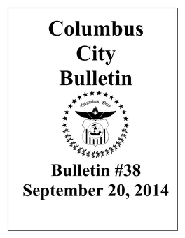 Bulletin #38 September 20, 2014