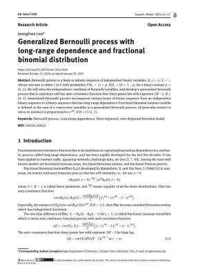 Generalized Bernoulli Process with Long-Range Dependence And