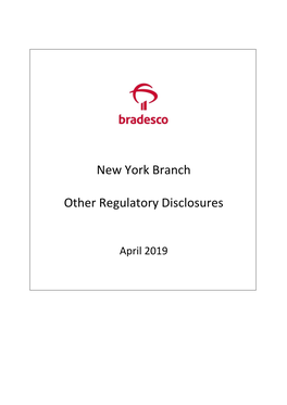 New York Branch Other Regulatory Disclosures