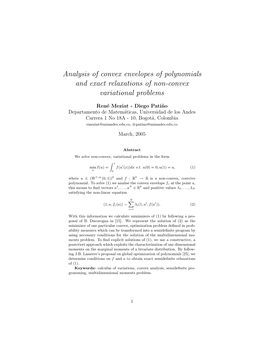 Analysis of Convex Envelopes of Polynomials and Exact Relaxations of Non-Convex Variational Problems