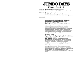 JUMBO DAYS Friday, April 18