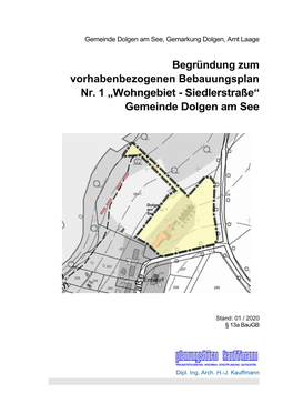 „Wohngebiet - Siedlerstraße“ Gemeinde Dolgen Am See