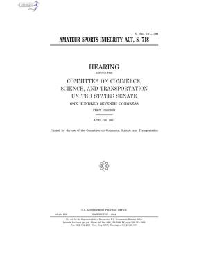 Amateur Sports Integrity Act, S. 718