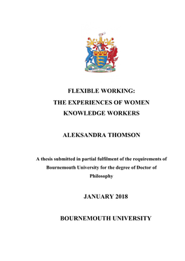 Flexible Working: the Experiences of Women Knowledge Workers