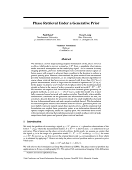 Phase Retrieval Under a Generative Prior