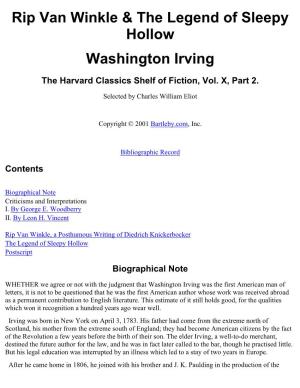 Rip Van Winkle & the Legend of Sleepy Hollow Washington Irving
