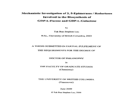 Mechanistic Investigation of 3, 5-Epimerases / Reductases