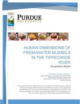 HUMAN DIMENSIONS of FRESHWATER MUSSELS in the TIPPECANOE RIVER Compilation Report