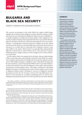 Bulgaria and Black Sea Security 3 Forces, Albeit at a Slow Pace