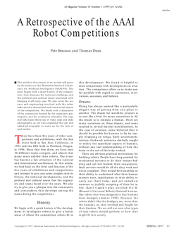 A Retrospective of the AAAI Robot Competitions