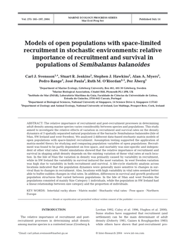 Models of Open Populations with Space-Limited Recruitment In