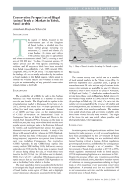 TRAFFIC BULLETIN VOL 26 NO 2 Wildlife Trade Markets in Tabuk