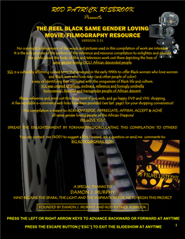 REEL Black SGL Movie Filmography Resource
