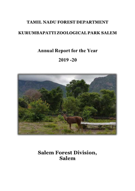 Annual Report for the Year 2019 -20 Salem Forest Division, Salem