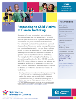 Responding to Child Victims of Human Trafficking