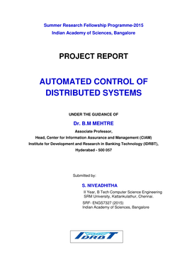 Automated Control of Distributed Systems