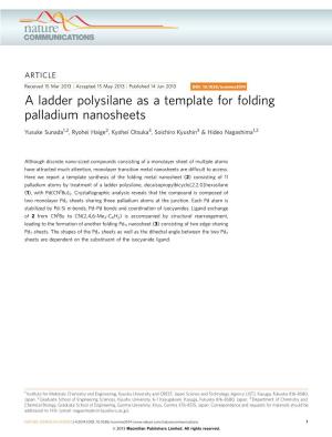 A Ladder Polysilane As a Template for Folding Palladium Nanosheets