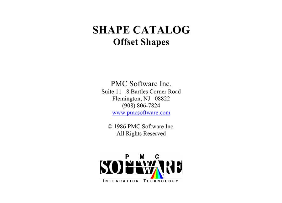 PMC Software Shape Catalog