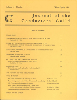 Journal of the Conductots' Guild