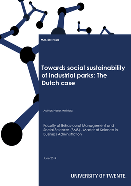 Towards Social Sustainability of Industrial Parks: the Dutch Case