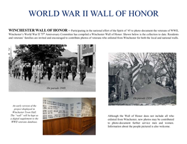 World War Ii Wall of Honor