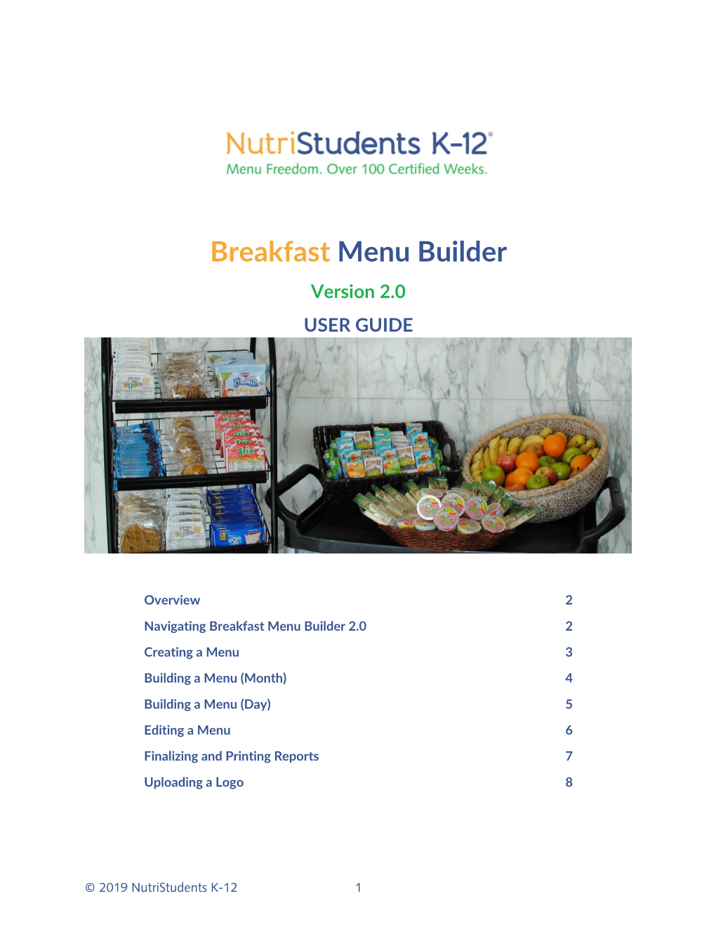 Breakfast Menu Builder Version 2.0 USER GUIDE