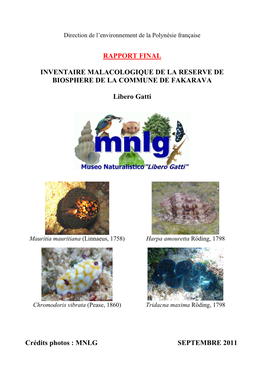 Rapport Final Inventaire Malacologique