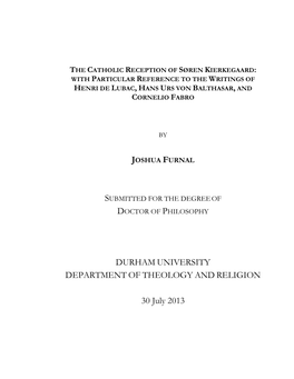 Durham University Department of Theology and Religion