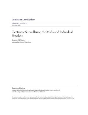 Electronic Surveillance, the Mafia and Individual Freedom Benjamin M
