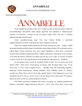 Annabelle W Kinach Od 3 Października 2014 R