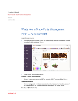 What's New for Oracle Content Management