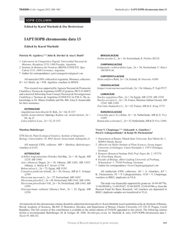 IAPT/IOPB Chromosome Data 13