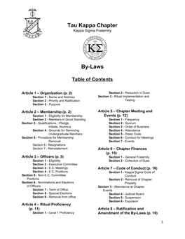 Tau Kappa Chapter By-Laws