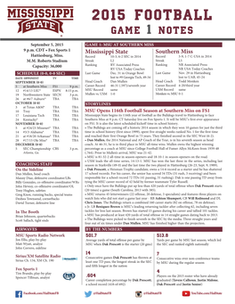 MSU15 Game 1 Notes Vs. USM.Indd