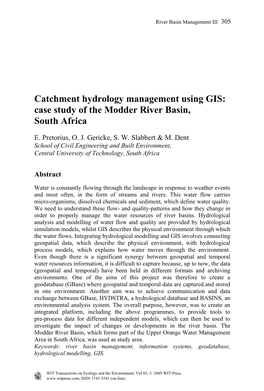 Case Study of the Modder River Basin, South Africa