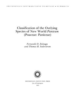 Classification of the Outlying Species of New World Panicum (Poaceae: Paniceae)