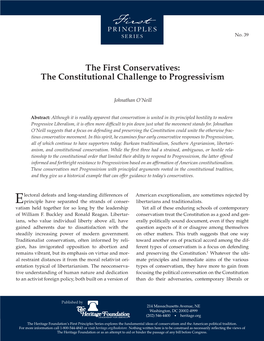 The First Conservatives: the Constitutional Challenge to Progressivism