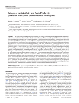 Patterns of Habitat Affinity and Austral/Holarctic Parallelism In