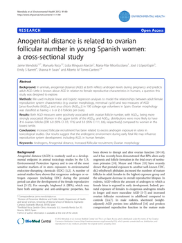 Anogenital Distance Is Related to Ovarian Follicular Number in Young Spanish Women: a Cross-Sectional Study