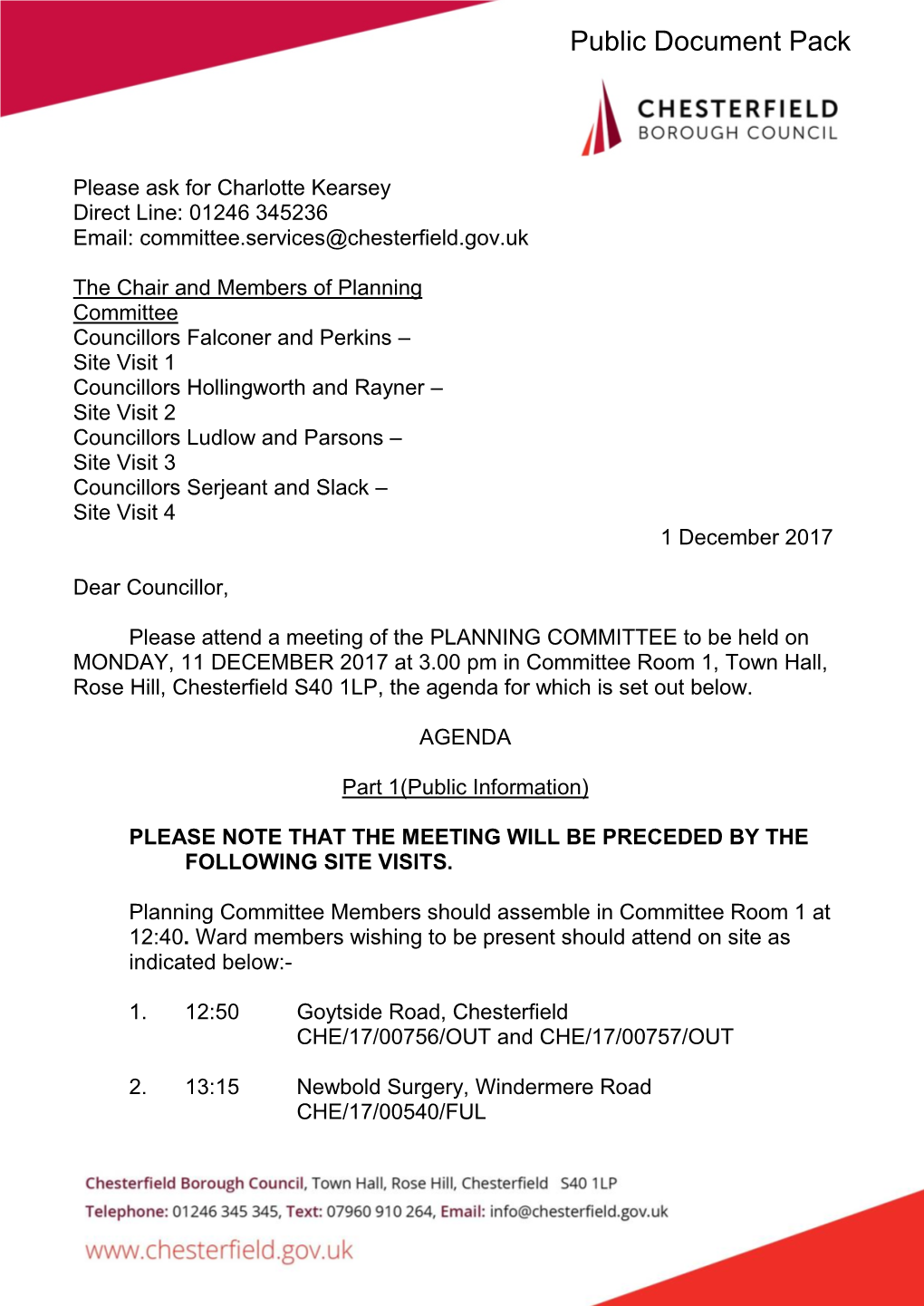 (Public Pack)Agenda Document for Planning Committee, 11/12/2017